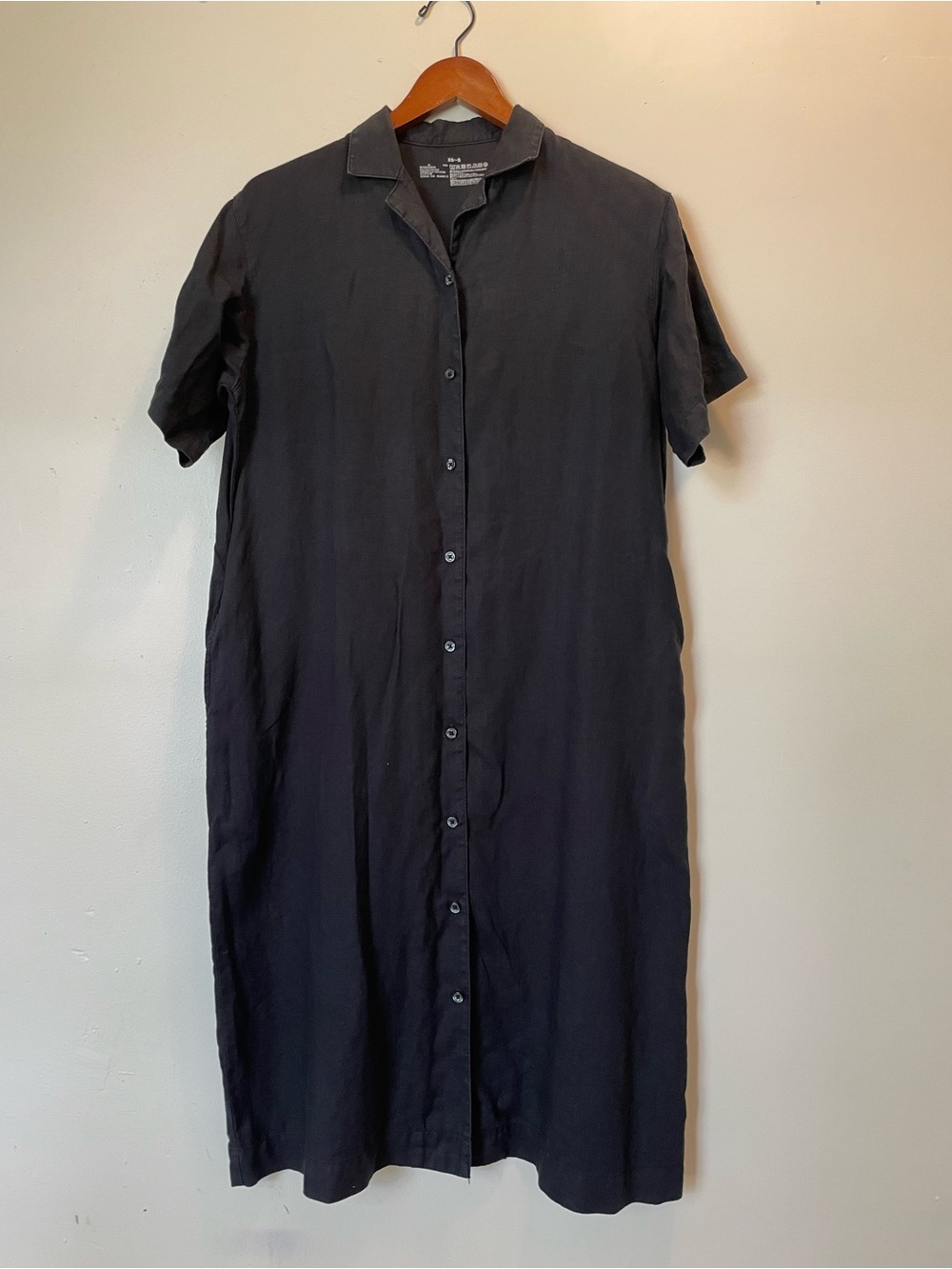 Muji Japan Hemp Shirtdress in Black